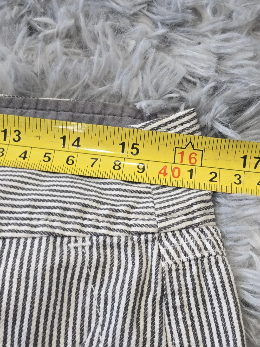 Only White and Dark Gray Pinstripe Mini Skirt, 100% Cotton
